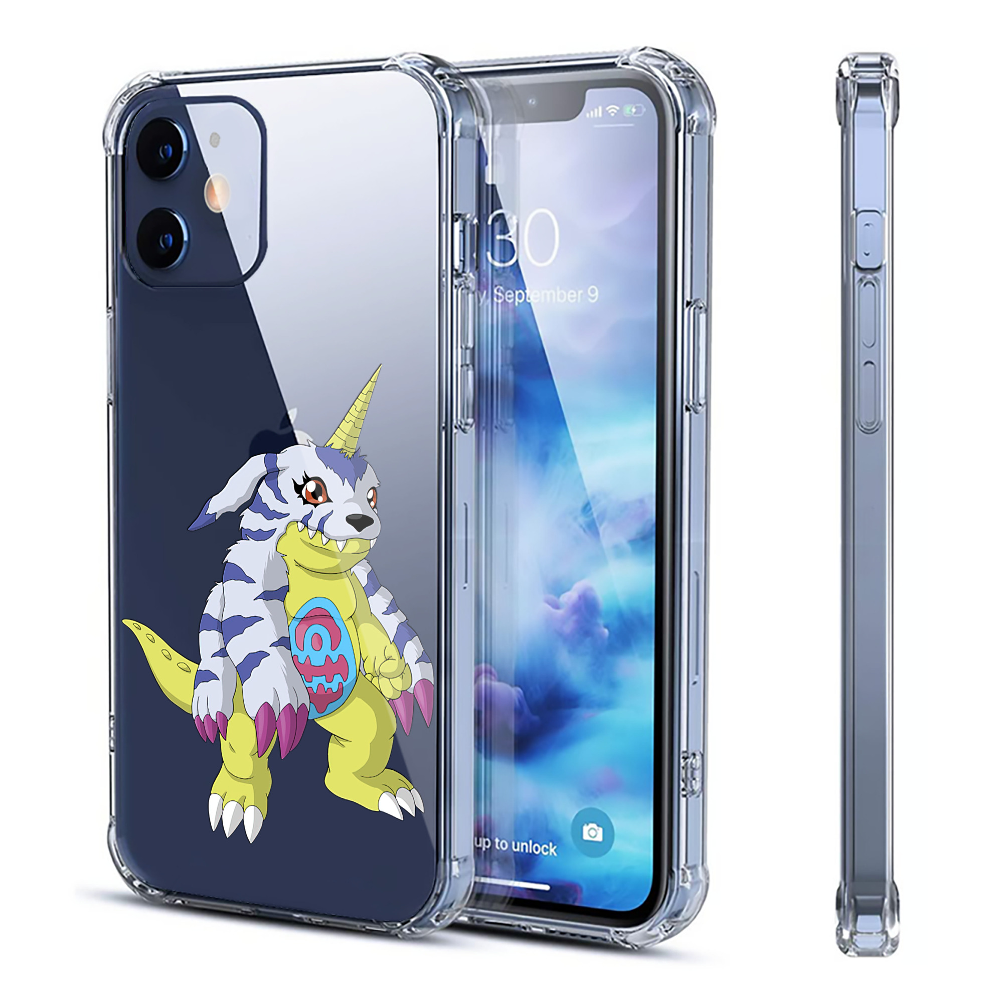 （画像用） Digimon デジタルモンスター/デジモン 【iPhone 12シリーズ対応】透明スマホケース（クリアソフトケース）